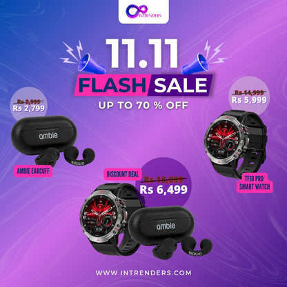 Extra Discount Deal | Matrix TF10 Pro Smartwatch + Ambie Earcuffs